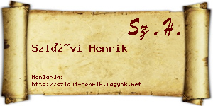 Szlávi Henrik névjegykártya