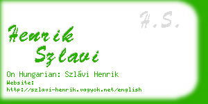 henrik szlavi business card