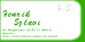 henrik szlavi business card